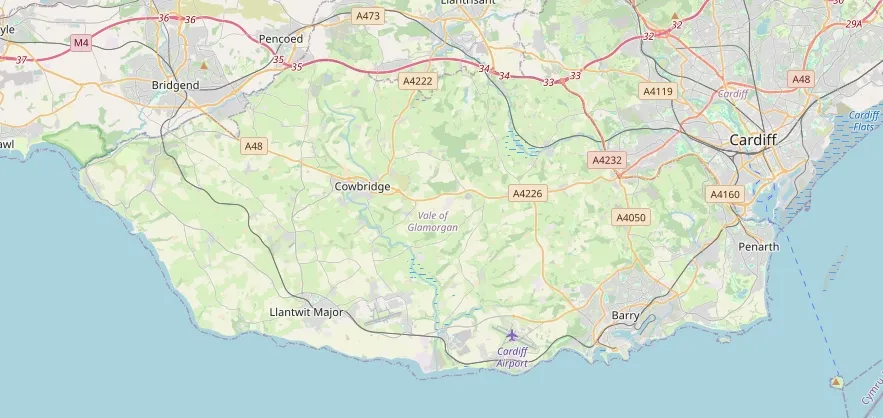 Map of the Vale of Glamorgan area we cover